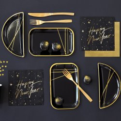 Tallerken - Sort / Guld - 22 cm