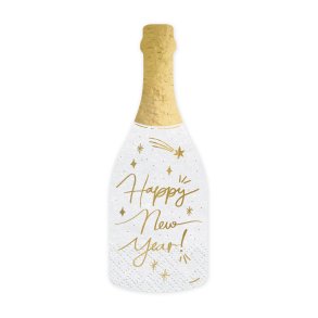 Servietter - Champagneflaske - Happy New Year