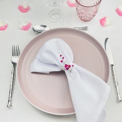 Servietring - Blomstergren med krystaller - Slv