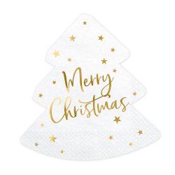 Servietter - Juletr med guldprint