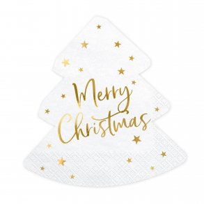 Servietter - Juletr med guldprint