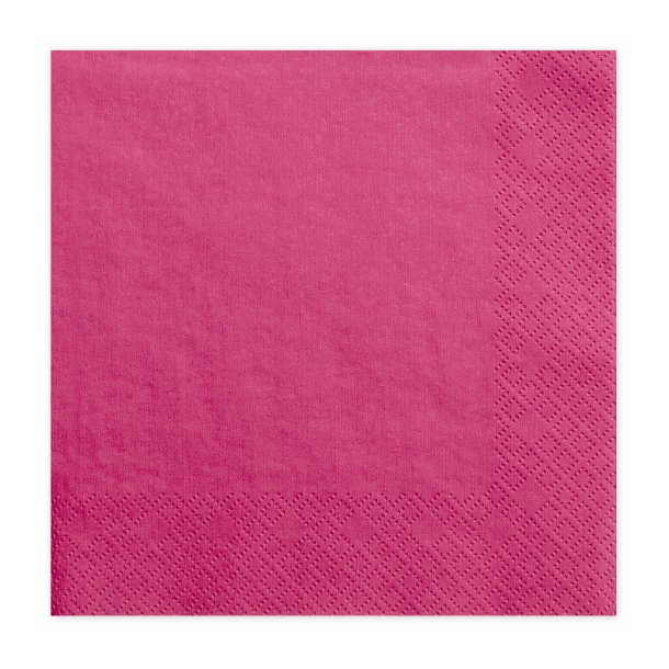 Servietter - Mrk Pink 33x33 cm