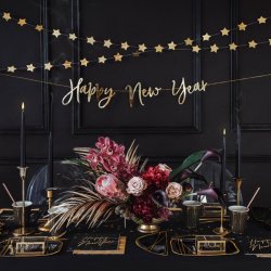 Servietter - Happy New Year - Sort og Guld
