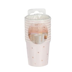 Shotglas - Lyserd med med rosegold prikker - 10 stk. 