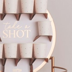 Shotglas - Lyserd med med rosegold prikker - 10 stk. 