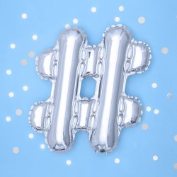 Folieballon - HASHTAG - Slv