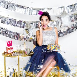 Glitter Guirlande - Slv - 4 meter