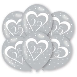 Ballon - 25 r - Slvbryllup - 6 stk.
