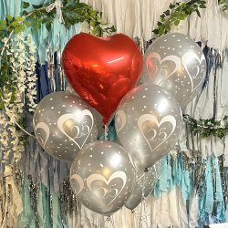 Ballon - 25 r - Slvbryllup - 6 stk.