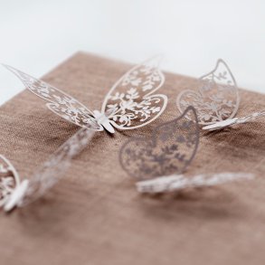 Sommerfugl - Dekoration - 6,5 x 4 cm - 10 stk.