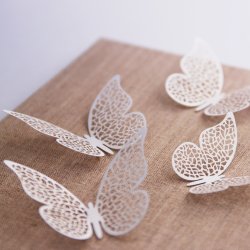 Sommerfugl - Dekoration - 6,5 x 4 cm - 10 stk.