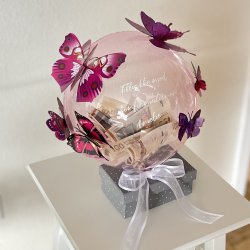 Sommerfugle i 3D med magnet/sticker til dekoration - 12 stk. - Lilla