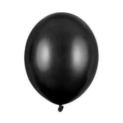 Ballon - Sort Metallic - 10 stk.