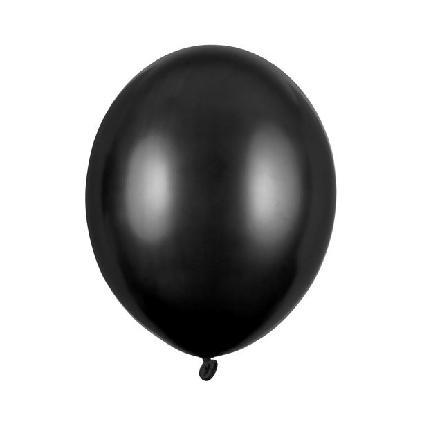 Ballon - Sort Metallic - 10 stk.
