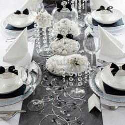 Bordlber -  Sort organza 36 cm x 9 meter