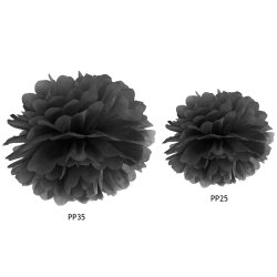 Pompon - Sort - 25 cm