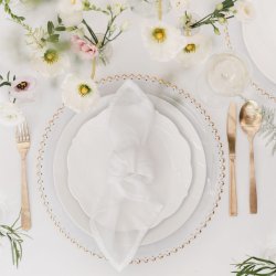 Stof Servietter - Musselin - Hvid - 40x40 cm - 4 stk.