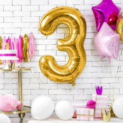 Folieballon - GULD - TAL 3 - 86 cm