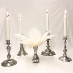 Strudsefjer - Pudder, 20 cm - 5 stk. 