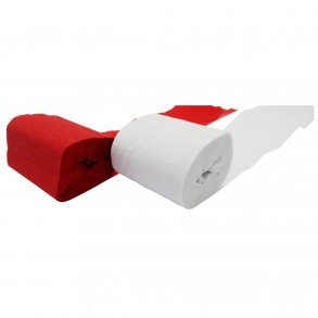 Crepebnd - Rd og hvid