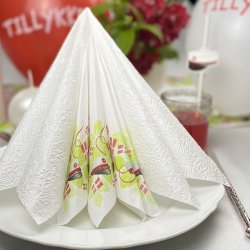 Servietter - Rd Studenterhue med flag