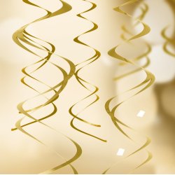 Hngende swirls - Guld - 5 stk.