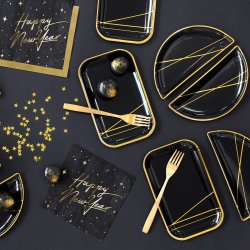 Tallerken - Sort / Guld - 22 cm