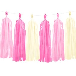 Guirlande med tassels - Pink mix