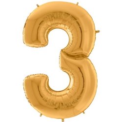 Folieballon XL - GULD - TAL 3 - 160 cm