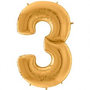 Folieballon XL - GULD - TAL 3 - 160 cm