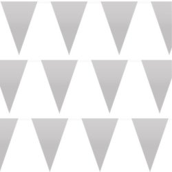 Guirlande med vimpler - 20 x 30 cm - 10 meter - Slv