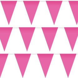 Guirlande med vimpler - 20 x 30 cm - 10 meter - Pink 