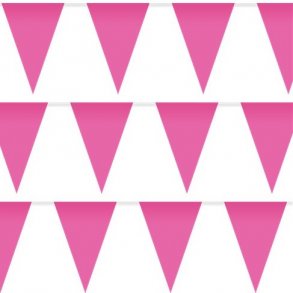 Guirlande med vimpler - 20 x 30 cm - 10 meter - Pink 