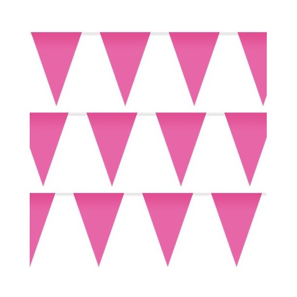 Guirlande med vimpler - 20 x 30 cm - 10 meter - Pink 