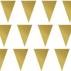 Guirlande med vimpler - 20 x 30 cm - 10 meter - Guld 