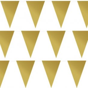 Guirlande med vimpler - 20 x 30 cm - 10 meter - Guld 