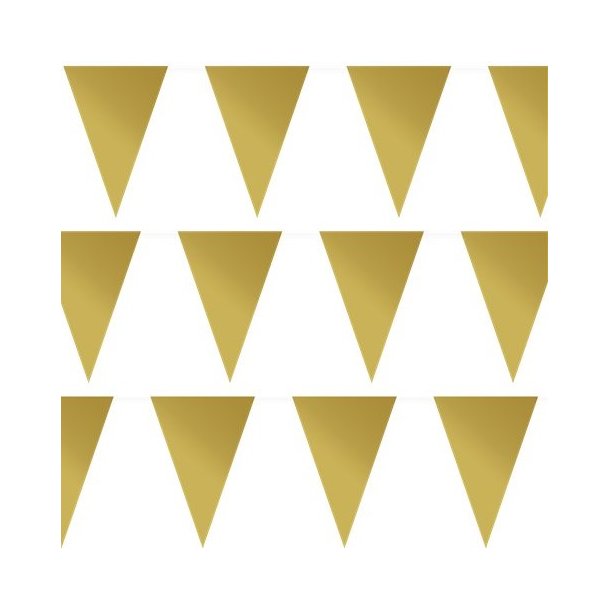 Guirlande med vimpler - 20 x 30 cm - 10 meter - Guld 